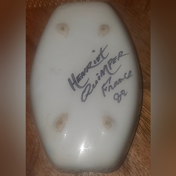 ✨️Vintage Henriot Quimper Signed Oval Shaped Hand Painted Trinket Dish - Picture 4 of 11